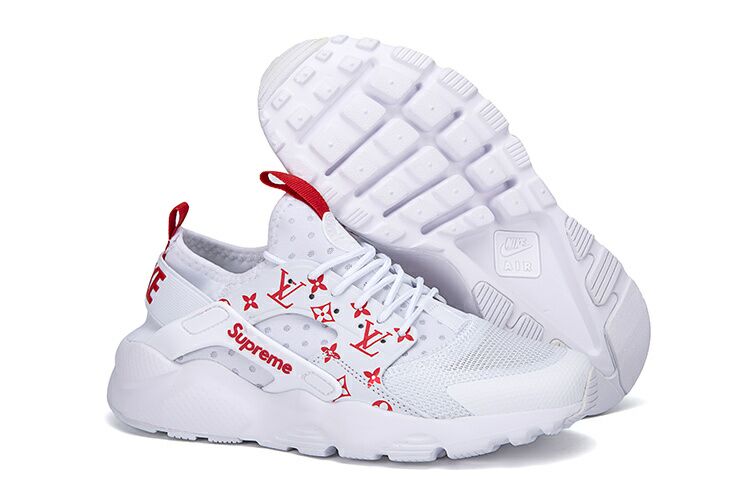 Nike Air Huarache Run Ultra White Red Shoes - Click Image to Close